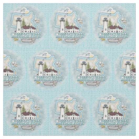 Massachusetts Lighthouse Stoff (Muster)