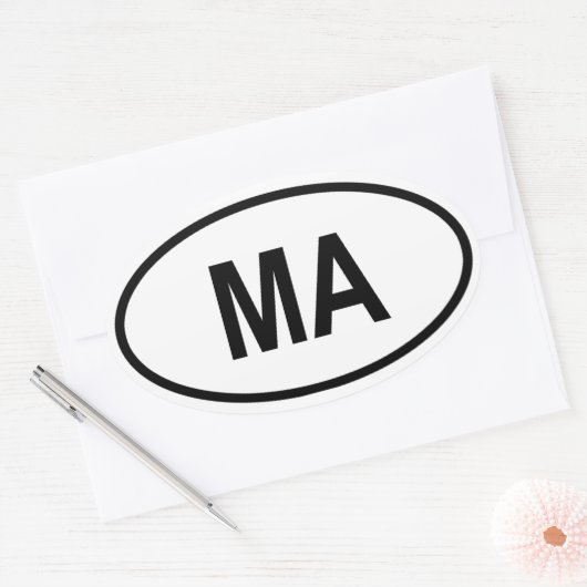 Massachusetts "MA" Ovaler Aufkleber (Umschlag)