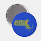 Massachusetts Map Magnet (Vorderseite/Rückseite)