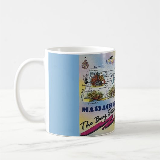 Massachusetts Map-Tasse Kaffeetasse (Links)