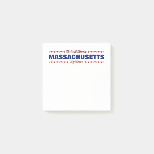 MASSACHUSETTS - Meine Zuhause - Vereinigte Staaten Post-it Klebezettel (Vorderseite)