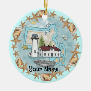 Massachusetts Muscheln Leuchtturm Ornament