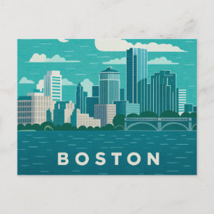 Massachusetts Nacht Stadtbild Boston City Postkarte