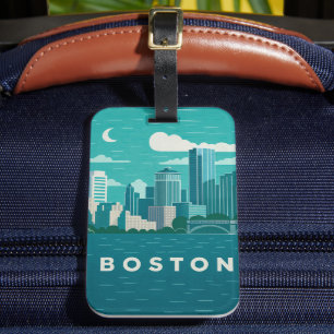 Massachusetts Nacht Stadtbild Boston Stadt Gepäckanhänger