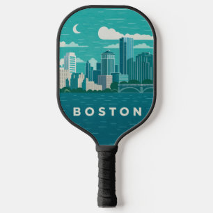 Massachusetts Nacht Stadtbild Boston Stadt Pickleball Schläger