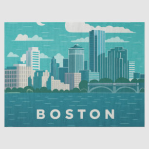 Massachusetts Nacht Stadtbild Boston Stadt Seidenpapier