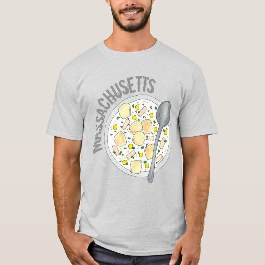 Massachusetts New England Clam Chowder Feinschmeck T-Shirt (Vorderseite)