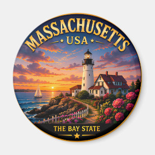 Massachusetts New England Urlaubserinnerungen 🟡 Magnet