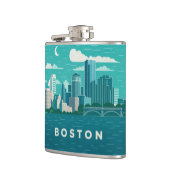 Massachusetts Night Cityscape | Boston City Flachmann (Links)