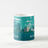 Massachusetts Night Cityscape | Boston City Kaffeetasse (Mittel)