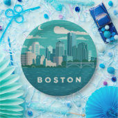 Massachusetts Night Cityscape | Boston City Pappteller (Party)