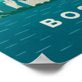 Massachusetts Night Cityscape | Boston City Poster (Ecke)