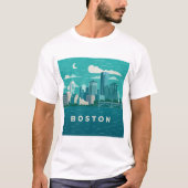 Massachusetts Night Cityscape | Boston City T-Shirt (Vorderseite)
