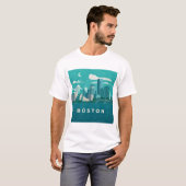Massachusetts Night Cityscape | Boston City T-Shirt (Vorne ganz)