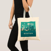 Massachusetts Night Cityscape | Boston City Tragetasche (Vorderseite (Produkt))
