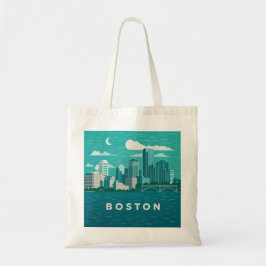 Massachusetts Night Cityscape | Boston City Tragetasche