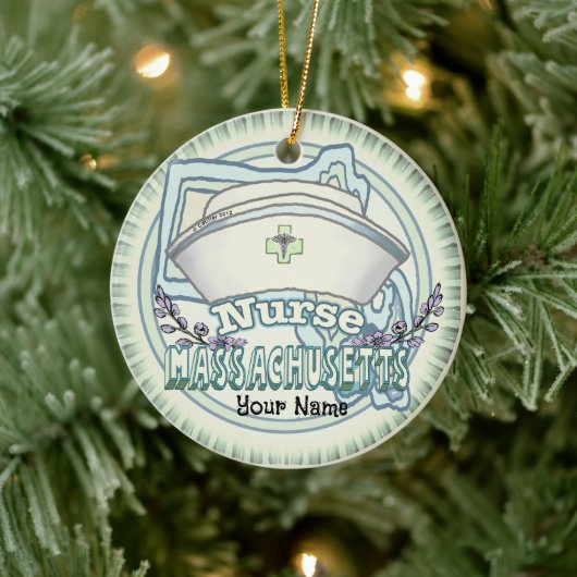 Massachusetts Nurse Keramik Ornament (Baum)