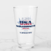 Massachusetts Patriotischer Stolz Personalisiert Glas (Rückseite)