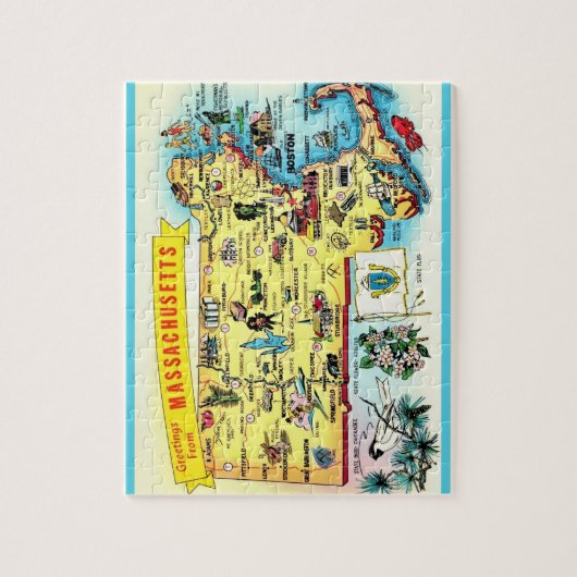 Massachusetts Postcard Jigsaw Puzzle (Vertikal)