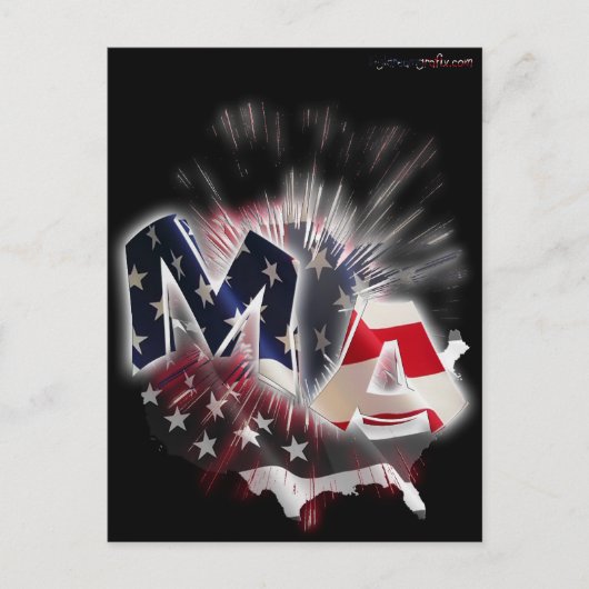 MASSACHUSETTS POSTKARTE (Vorderseite)