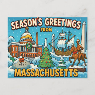 MASSACHUSETTS Postkarte