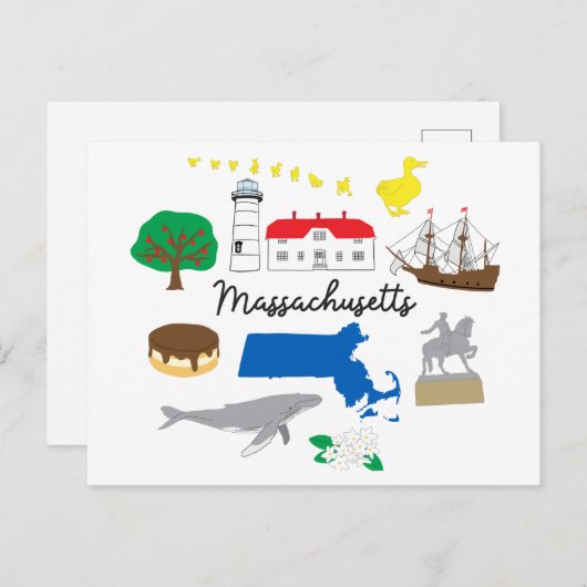 Massachusetts Postkarte (Vorne/Hinten)