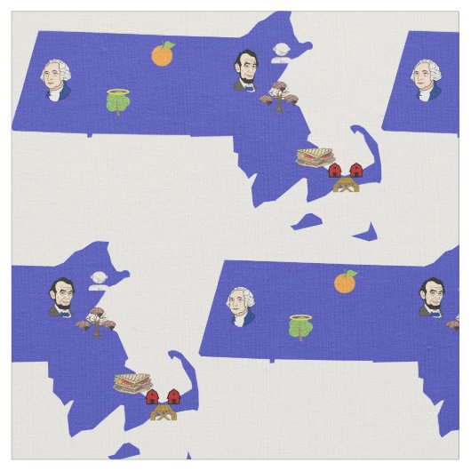Massachusetts Pun Karte Stoff (Nahaufnahme)