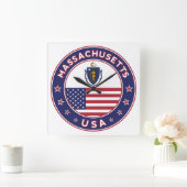 Massachusetts Quadratische Wanduhr (Zuhause)