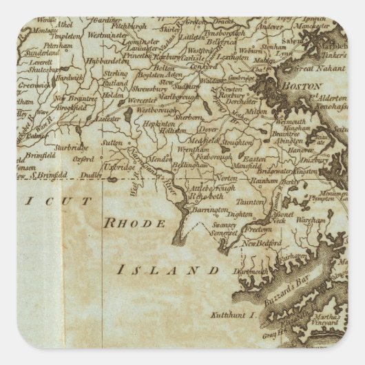 Massachusetts Quadratischer Aufkleber (Vorderseite)