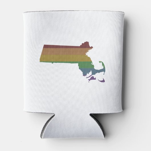 Massachusetts Rainbow Gay Pride Dosenkühler (Vorderseite)