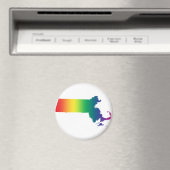 Massachusetts Rainbow Gay Pride Equality Magnet (In Situ (Geschirrspüler))