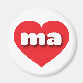 Massachusetts Red Heart - I Liebe MA Magnet (Vorne)
