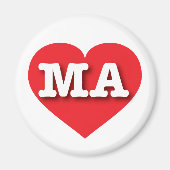 Massachusetts Red Heart - I Liebe MA Magnet (Vorne)