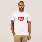 Massachusetts Red Heart - I Liebe MA T-Shirt (Vorne ganz)