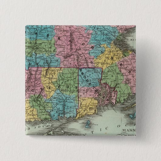 Massachusetts Rhode Island und Connecticut Button (Vorderseite)