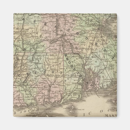 Massachusetts, Rhode Island und Connecticut Magnet (Vorne)