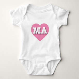 Massachusetts Rosa Herz - I Liebe MA Baby Strampler
