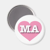 Massachusetts Rosa Herz - I Liebe MA Magnet (Vorderseite/Rückseite)