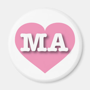 Massachusetts Rosa Herz - I Liebe MA Magnet