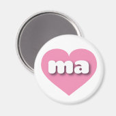 Massachusetts Rosa Herz - I Liebe ma Magnet (Vorderseite/Rückseite)
