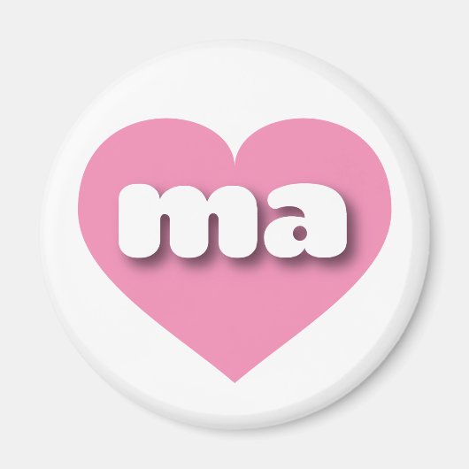 Massachusetts Rosa Herz - I Liebe ma Magnet (Vorne)