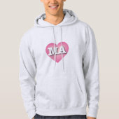 Massachusetts - Rosa Katzenherz - I Liebe MA Hoodie (Vorderseite)
