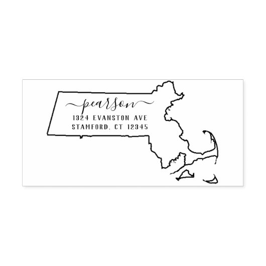 Massachusetts Rücksendeadresse Briefmarke selbsttä Permastempel (Design)