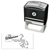 Massachusetts Rücksendeadresse Briefmarke selbsttä Permastempel (Beispiel)