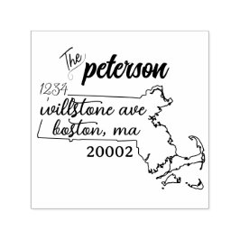 Massachusetts Rücksendeadresse Briefmarke selbsttä Permastempel