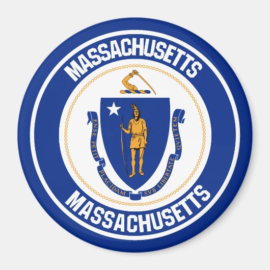 Massachusetts RundEmblem Magnet (Vorne)