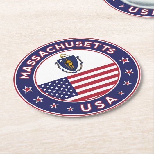 Massachusetts Runder Pappuntersetzer (Angewinkelt)