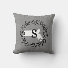 Massachusetts Rustikales Kraut Monogramm Kissen Ki