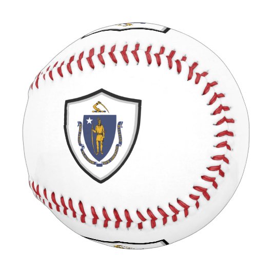 Massachusetts Schildflagge Baseball (Vorne Rechts)