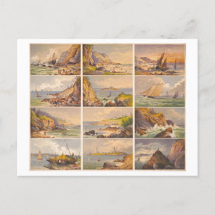 Massachusetts Seashore Uncut Trade Cards Postkarte